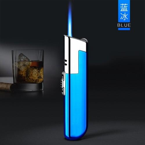 Portable Switch Grinding Wheel Straight Into Hard Fire Blue Flame Inflatable Windproof Lighter Encendedor Lighters Men Gift