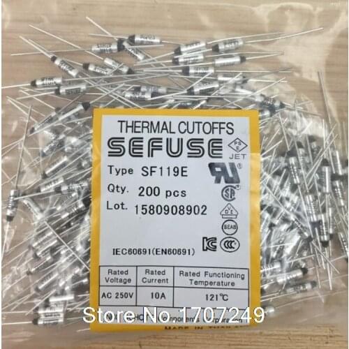 Free Shipping 100PCS/lot NEW SF119E FUSE Cutoffs Thermal Fuse 121C 121 Degree 10A 250V Metal fuse