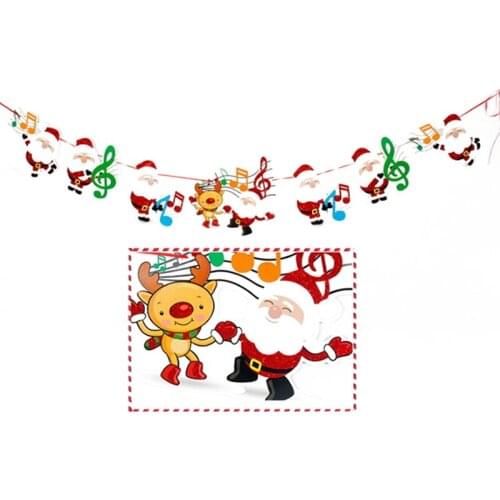 Christmas Decoration Banner Flag New Year Party Decoration Santa Snowman Parachute Flags Garlands Christmas Decor