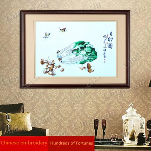 Mural Su Embroidery Jiangnan Water Village Tea Restaurant Hanging Picture Business Gift Painting New Home Hanging Picture SP081