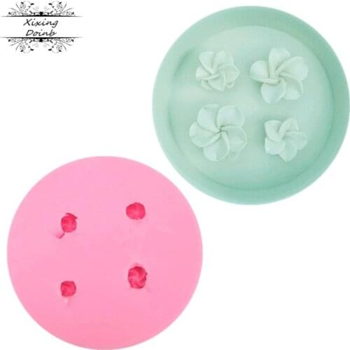 3D four floret shaped cake silicone mold kitchen chocolate cake decoration tools fudge candy Technology