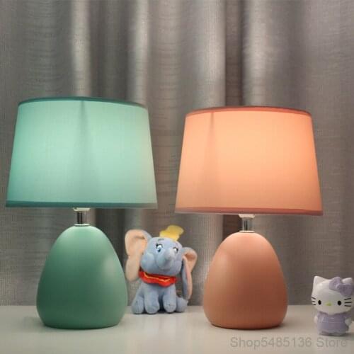 Nordic Minimalist Ceramic Cloth Table Lamp Simple Personality Warm Romantic Bedroom Study Desk Living Room Decoration Lighting