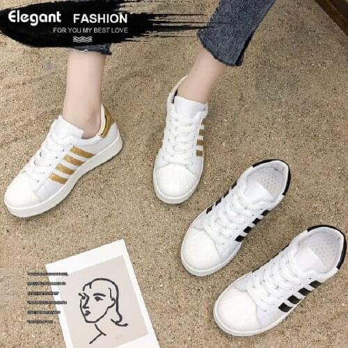 White Board Shoes Women Korean Style Trendy Shoes 2021 Spring and Summer New Shell Shoes Casual White Shoes