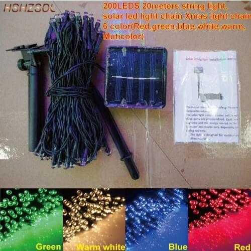 Solar LED String Light Outdoor 100LED 10M 200LED 20m 300L 30m Christmas Xmas Wedding Party Decorations Garland Holiday Lighting