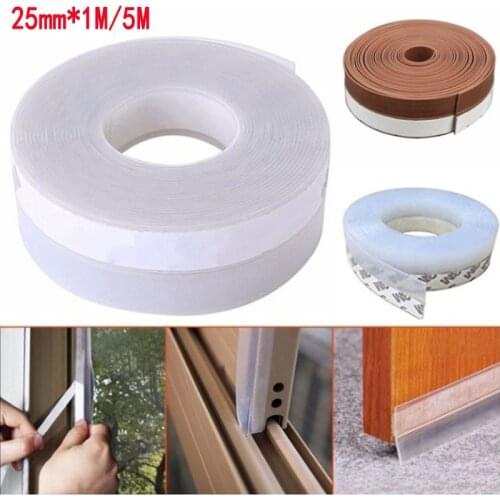 1m 5m Seal Adhesive Strip Silicone Door Stopper Window Draft Bottom Self Weather Strip Stripping windshield Door Seal Strip