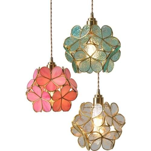 Japanese Flower Glass Wall Light Fixture Vintage Sconce Wall Light Home Indoor Decoration LED Lamp For Bedroom/living Room