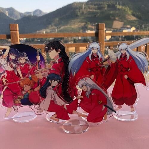 Japan Anime Inuyasha Sesshoumaru Kikyo Acrylic Stand Figure Model Plate Student Cartoon Transparent Desktop Decor Toy Cosplay
