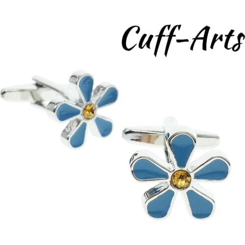 Cufflinks For Men Masonic Freemasons Cufflinks Blue Flower Gemelos Para Hombre Camisa By Cuff-arts C10377