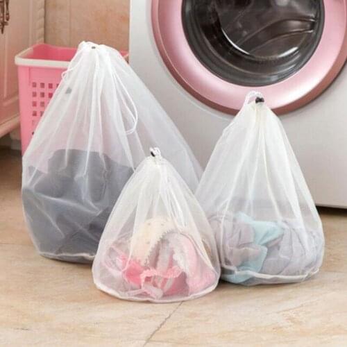 1PC Drawstring Laundry Bags Mesh Net Bag Bra Underwear Socks Products Washing Machine Clothes Cleaning Laundry Wash Care