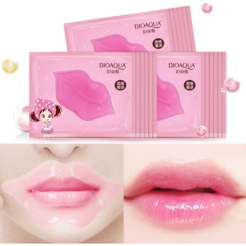 10Pcs Original Crystal Lip Mask Collagen Nourishing Lip Plump Gel Lip Care Hydrating Lip Whitening Smacker Wrinkle Gel Patch