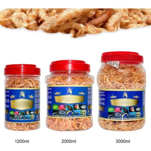 1200/2000/3000ml Aquarium Tropical Fish Foods Freeze Dried Shrimp Healthy Cichlid Turtle Feeding Fish Tank Supplies C42
