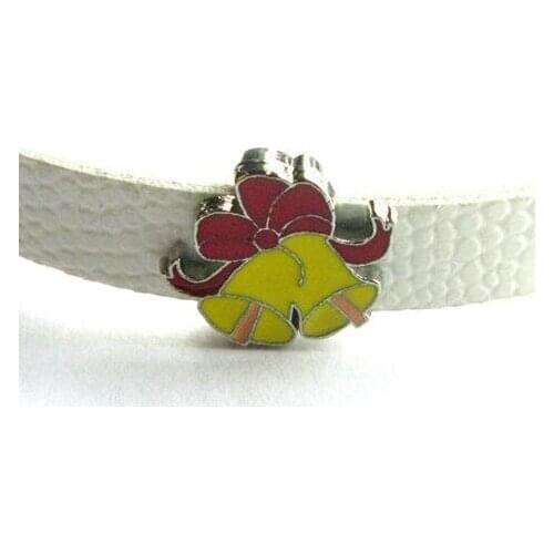 20 , 50)PCS/lot 8MM Christmas Series Charm Bell Slide Charms Fit For 8mm DIY Wristband Bracelet Keychains