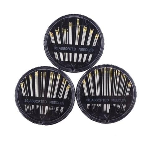 3PCE/lot 30-Count Assorted Hand Sewing Needles Set Embroidery Mending Craft Quilt Sew Case DIY Accessories buy needles get pearl