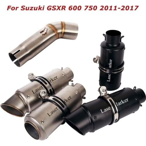 51mm Motorcycle Exhaust Escape Vent Tube Mid Link Pipe System for Suzuki GSXR 600 750 2011-2017