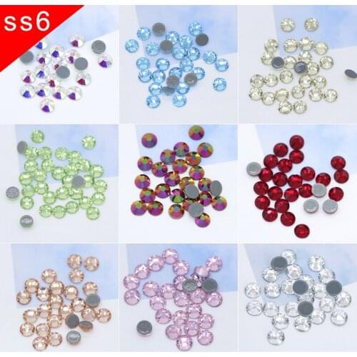 5A 1440p ss6 41-colors crystal glass Hotfix stone Flatback Iron on Hot Fix Rhinestones For Fabric Garment shoes Nail Art beads