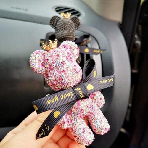 Car perfume aromatherapy cartoon diamond- bear car air conditioning air outlet perfume clip car interior decoration ornament