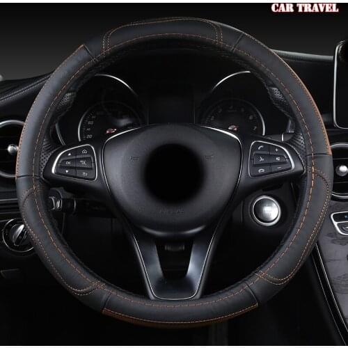 CAR TRAVEL Leather Car Steering Wheel Cover For Chevrolet Cruze Captiva Lacetti Aveo Niva Spark Sonic Trax Camaro