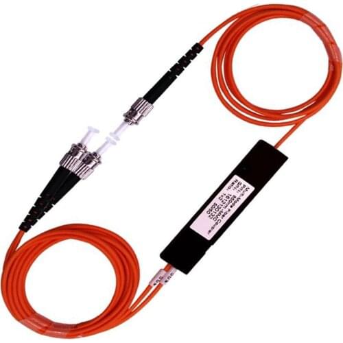 Free Shipping ST/UPC 1X2 FBT Coupler Multimode Fiber Optic Splitter 850/1300nm 62.5/125 MM 50/50 Coupling Ratio Fiber Optic Spli