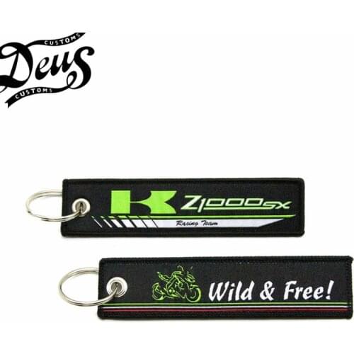 Motorcycle Embroidery Key Holder Chain Collection Keychain For Kawasaki Z1000SX Badge Keyring