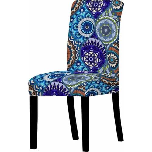 3D Spandex Chair Cover for Dining Room Mandala Print Chairs Covers High Back for Living Room Party Wedding Christmas Decoration