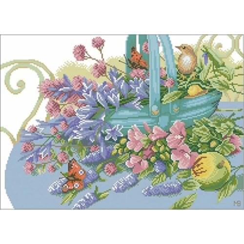 Flower basket with bird patterns Counted Cross Stitch 11CT 14CT 18CT DIY Cross Stitch Kits Embroidery Needlework Sets home decor