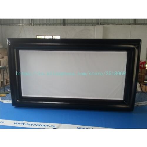 For outdoor and home use, portable, mobile, inflatable movie screen, equipped with inflating pump