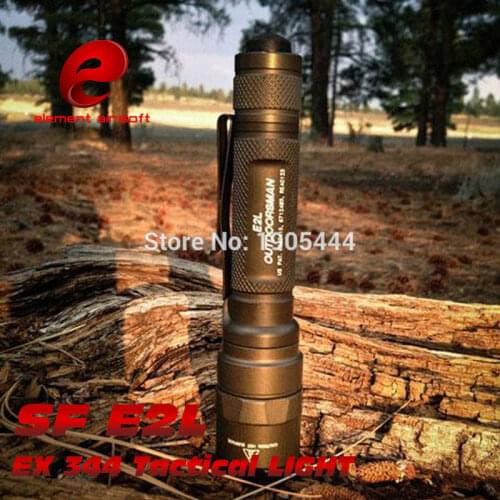 EX 344 ELEMENT SF E2L outdoor equipment helmet handheld tactical rail glare LED flashlight Free shipping