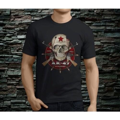 Fashion Design Russian Kalashnikov AK-47 Assault Rifle T-Shirt. Summer Cotton Short Sleeve O-Neck Mens T Shirt New S-3XL