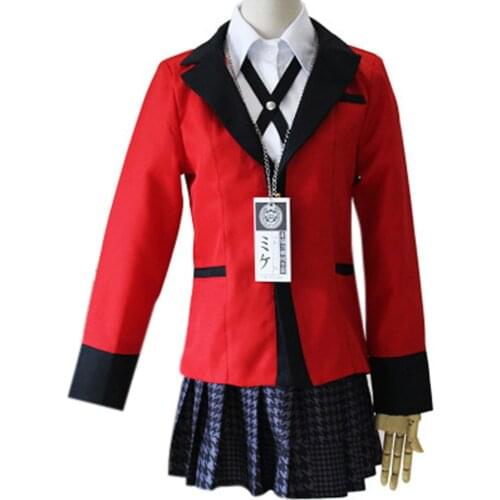 Kakegurui: Compulsive Gambler Yumeko Jabami Cosplay Costume School Girls Uniform Set Halloween Carnival Suit