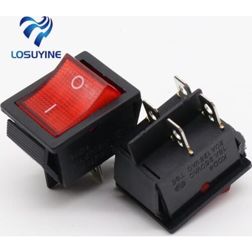 2Pcs/Lot Red 4 Pin Light On/off Boat Button Switch 250V 16A AC AMP 125V/20A