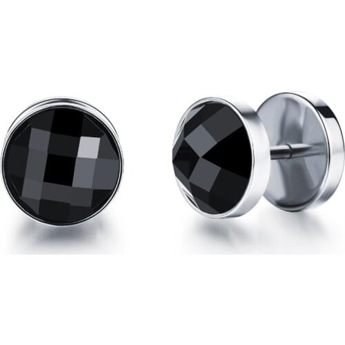 FATE LOVE Earing for Men Punk Silver color Stainless Steel Boy Male Stud Earrings Charms Fashion Jewelry GE319