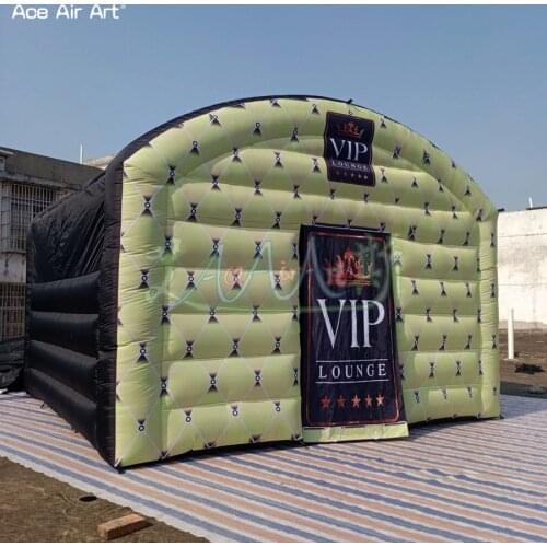 2021 6m/18ft Outdoor Portable waterproof Yellow And Silver Inflatable Cube VIP lounge Party Nightclub House,Disco Tent For Sale