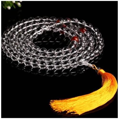 Natural Crystal Mala Tibetan Mala Buddhist Vajrasattva Prayer Beads Tibetan 108 Beads Mala Buddhist Prayer Rosary Beads