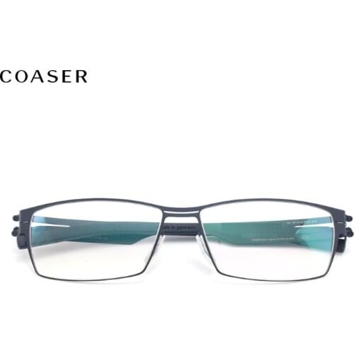 Germany Brand Design Grate Quality Glasses Frame Men Stainless Steel Spectacle Square Myopia Prescription Optical Eyeglasses