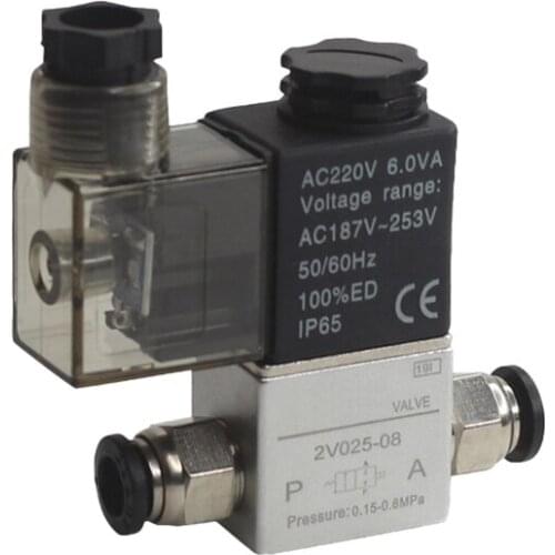 2V025-08 Normally Closed 12V 24V 220V 1/4" BSP 2 Way 2 Position Air Solenoid Valve 2V025-08 Pneumatic Control Valve