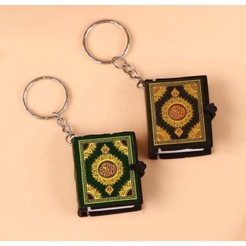 NEW Mini Arabic Language Koran Quran Islam Muslim ALLAH Real Paper Can Read Pendant Key Chains Fashion Religious Jewelry