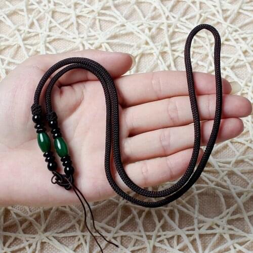 Brand New Rope Belt DIY Jade South Red Jade Pendant Lanyard Jade Necklace Rope Beeswax Hetian Jade Safe Buckle