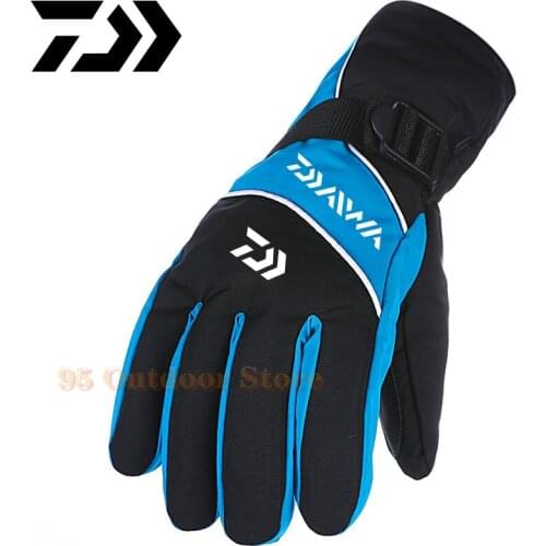 Autumn Winter Men Women Gloves Touch Screen Waterproof Windproof DAIWA Fishing Gloves Warm Thermal Fleece Running Ski Gloves