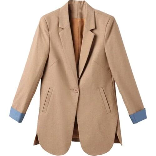 Autumn Large Size 4XL Small Suit Jacket Women New Temperament Fashion British Style All-match Blazer Coats Ladies OL Style e268