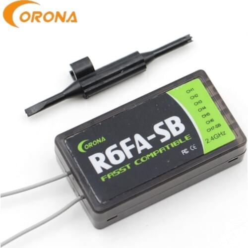 Free Shipping Corona R6FA-SB 2.4Ghz 6ch FASST Compatible S.BUS Receiver For Futaba 8FG 10CG 12FG 14SG 16SZ 18MZ 32MZ