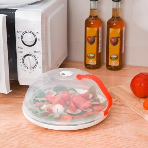 Transparent Microwave Cover with Rotatable Vent and Anti-scalding Handle High Temperature Resistance Kitchen Tool CLH@8