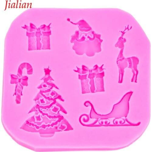 Christmas series Shaped food safe fondant silicone moulds confectionery accessories for chocolate cake decoration tools FT-0017