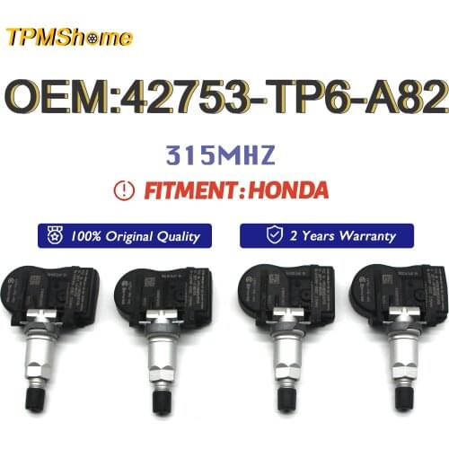 TPMS Sensor 42753-TP6-A82Tire Pressure Monitoring System 315MHz For Honda Accord Crosstour CR-V 42753TP6A82 Tyre Air Monitor