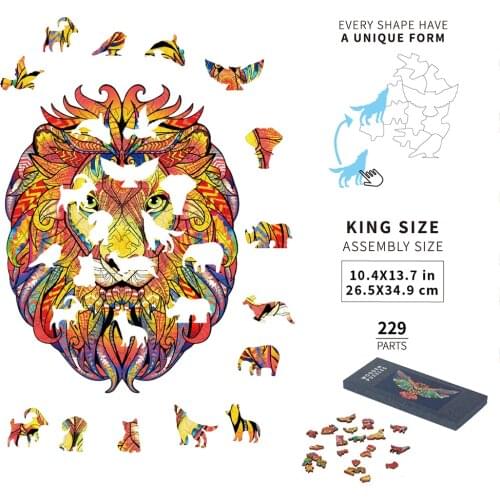 Unique Wooden Animal Jigsaw Puzzles Mysterious Puzzle Gift For Adult Kids Educational Fabulous Montessori Childrens Toys Gift
