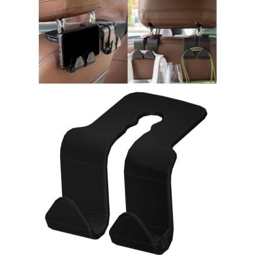 Universal Car Headrest Hanger Hook Multifunction Seat Back Phone Holder Handbag Purse Hanger Fastener Clip Interior Accessories