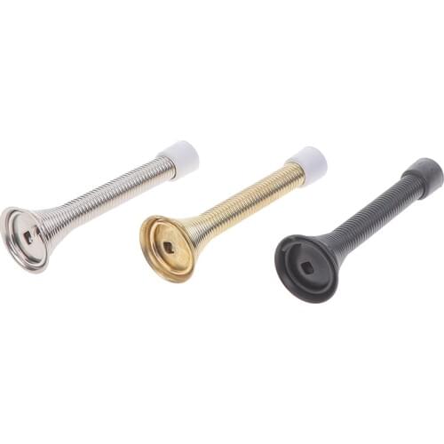 1Pc Rubber Cap Metal Door Stops Spring Stopper Wall Mounted Skirting Board 85mm Door Stopper Dropshipping