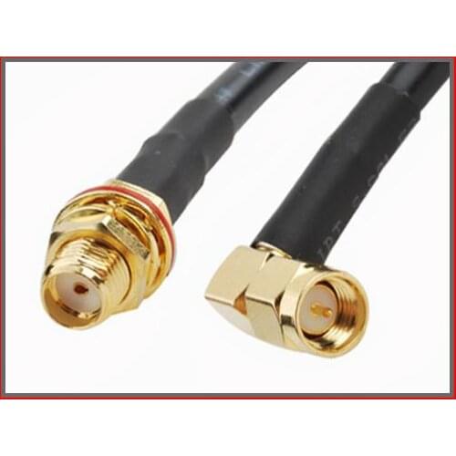 10 pcs 3ft SMA Plug Right Angle to SMA Jack bulkhead LMR195 for PC Card