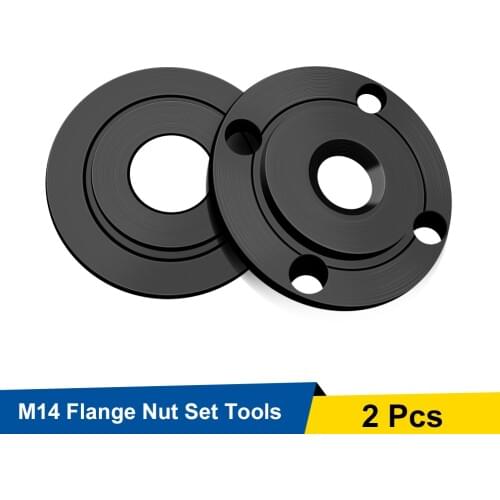 2Pcs M14 Thread Angle Grinder Inner Outer Flange Nut Set Metal Replacement for 14mm Spindle Thread Power Steel Lock Nuts Tools