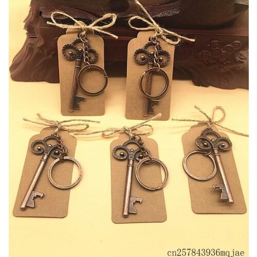 300pcs Key Shaped Beer Opener Keychain Zinc Alloy Beer Bottle Openers Key Ring Unique Creative Gift Wedding Gift Party Favors