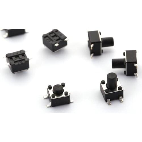 4.5x4.5xH=3.8/4.3/4.5/4.8/5/6/7/8mm High 4Pin SMT SMD Patch Actile Tact Push Button Micro Switch Self Reset